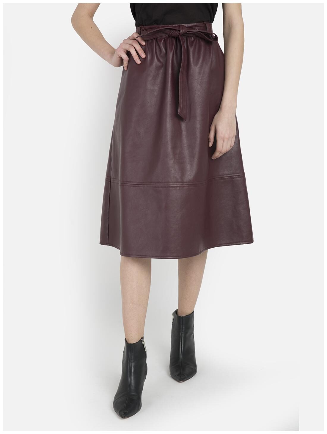 

Cover Story Solid Bodycon skirt Midi Skirt - Maroon