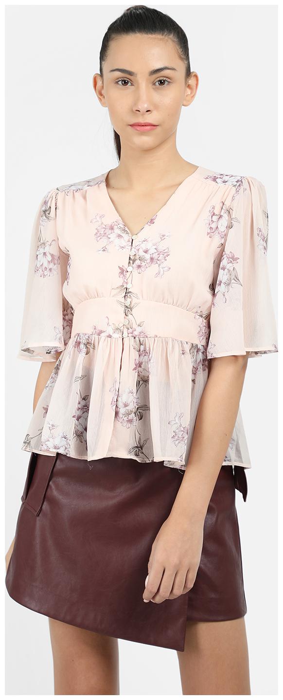 

Cover Story Women Printed Regular top - Pink