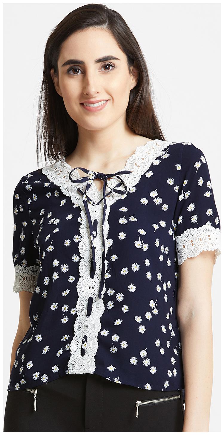 

Cover Story Women Printed Regular top - Blue