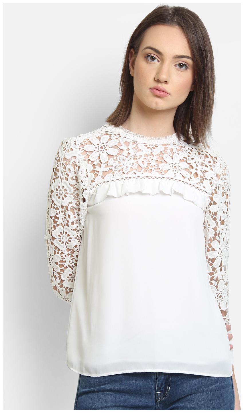 

Cover Story Women Solid Regular top - White