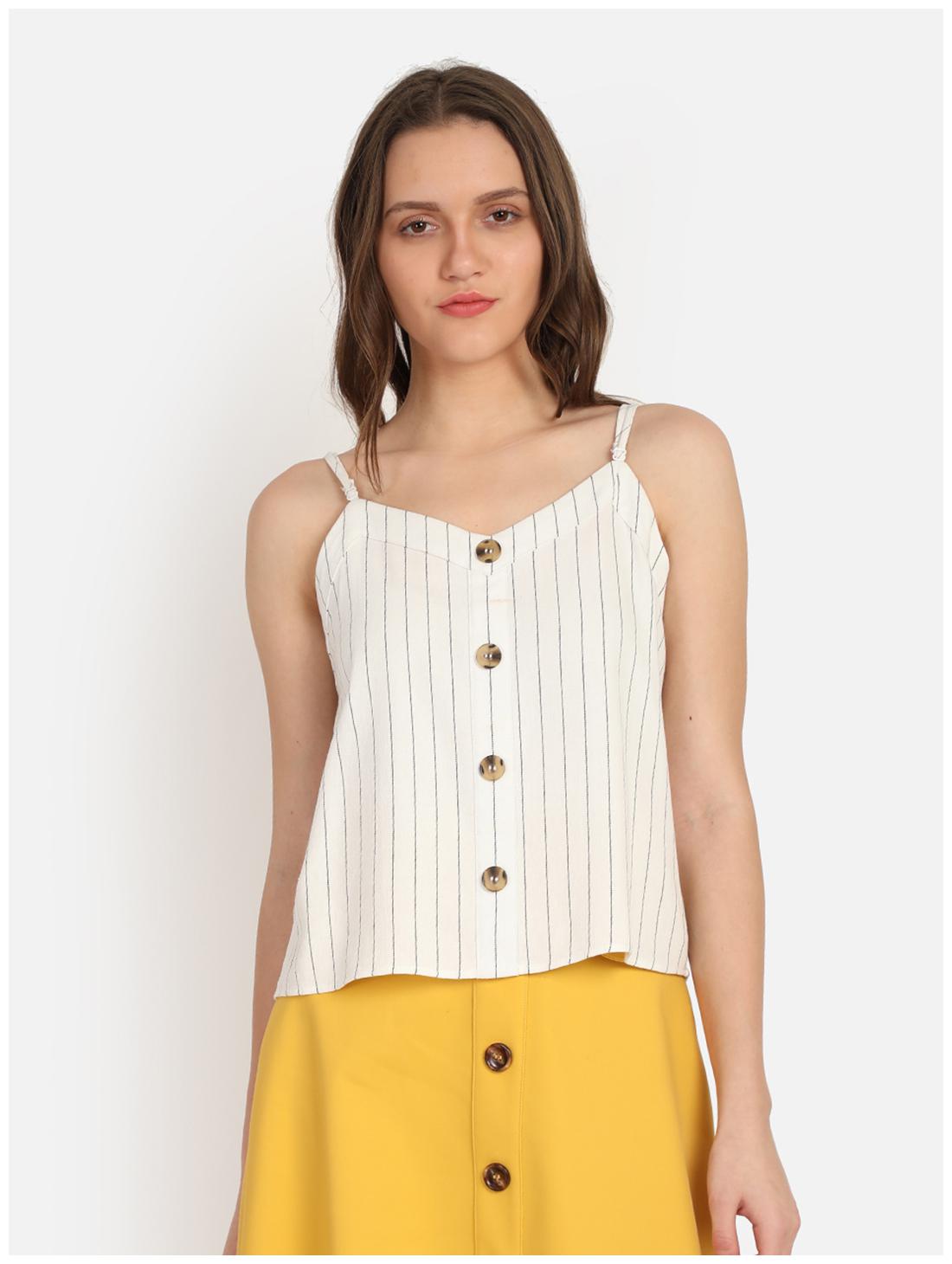 

Cover Story Women Striped Regular top - White