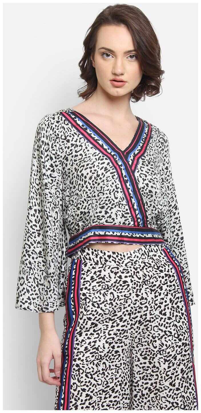

Cover Story Women Printed Regular top - White