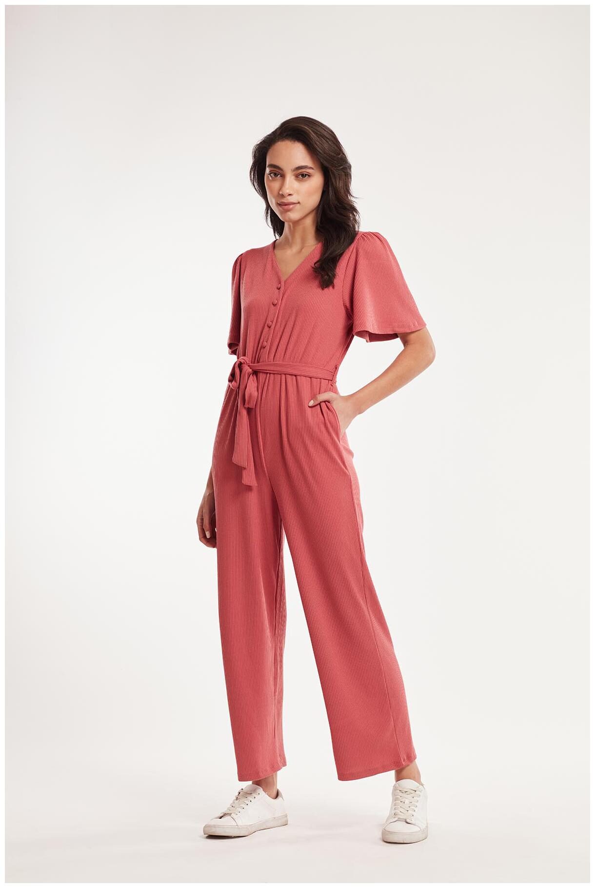 

Cover Story Solid Jumpsuit - Pink