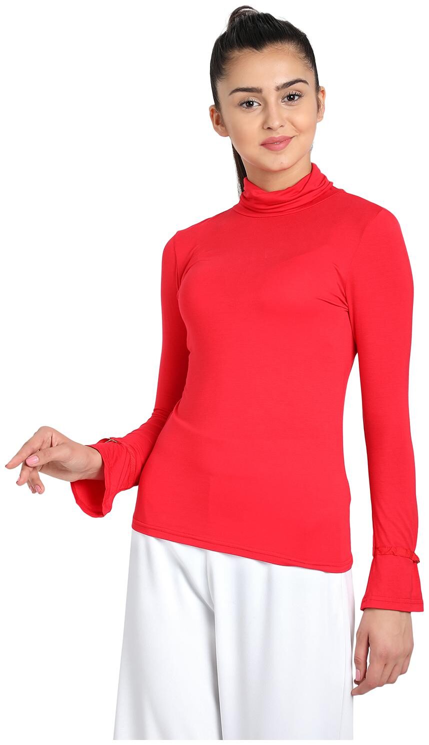 

Cover Story Women Solid Regular top - Red