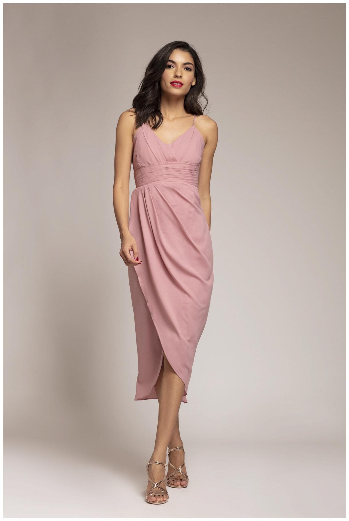 

Cover Story Pink Solid Maxi dress