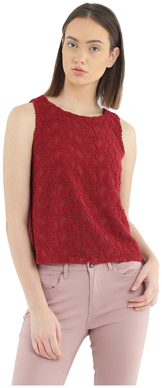 

Cover Story Women Embroidered Blouson top - Blue