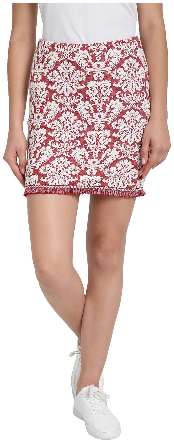 

Cover Story Embroidered Flared skirt Mini Skirt - Maroon