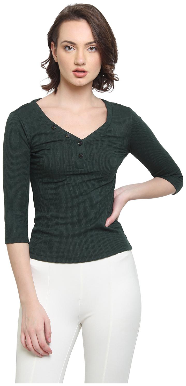 

Cover Story Women Solid Regular top - Green