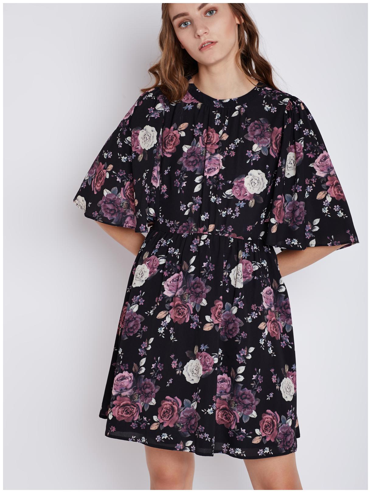 

Cover Story Black Floral Fit flare dress
