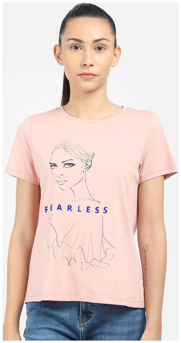 

Cover Story Women Pink Regular fit Round neck Cotton T shirt