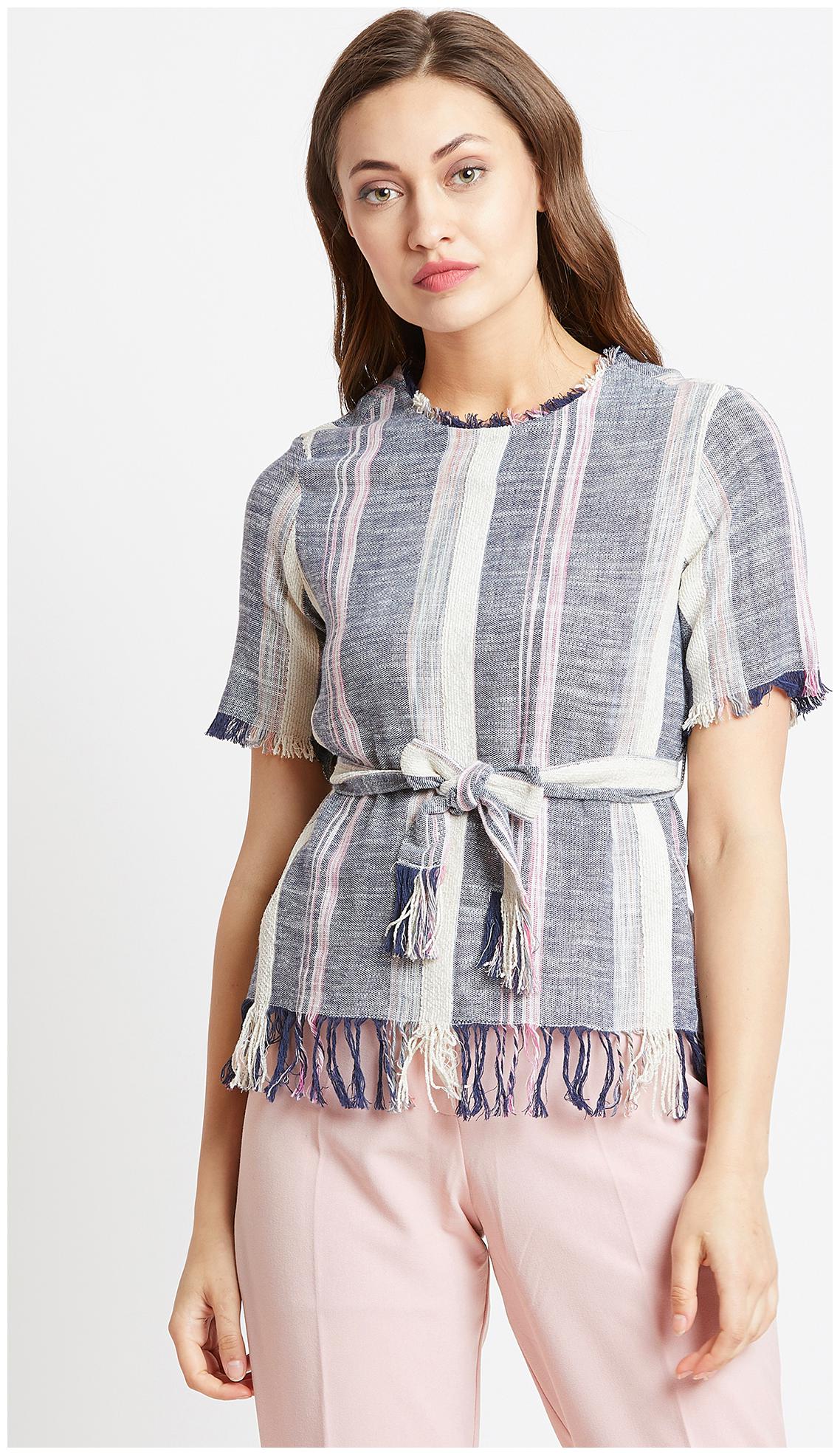 

Cover Story Women Striped Blouson top - Multi