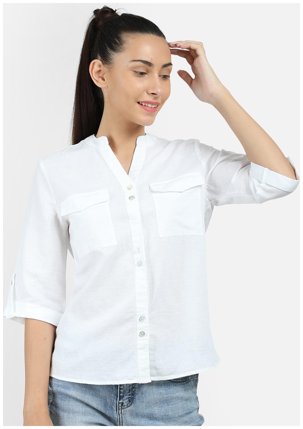 

Cover Story Women Solid Regular top - White