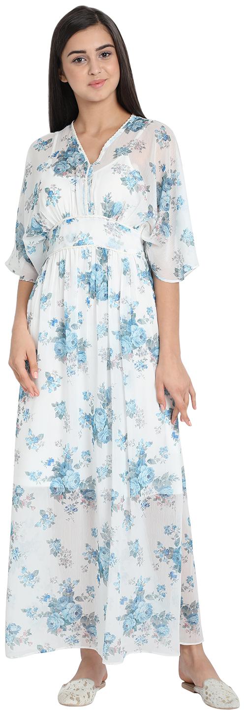 

Cover Story White Printed Empire dress
