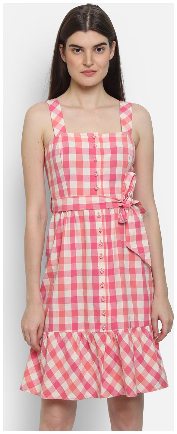 

Cover Story Pink Checked Maxi dress