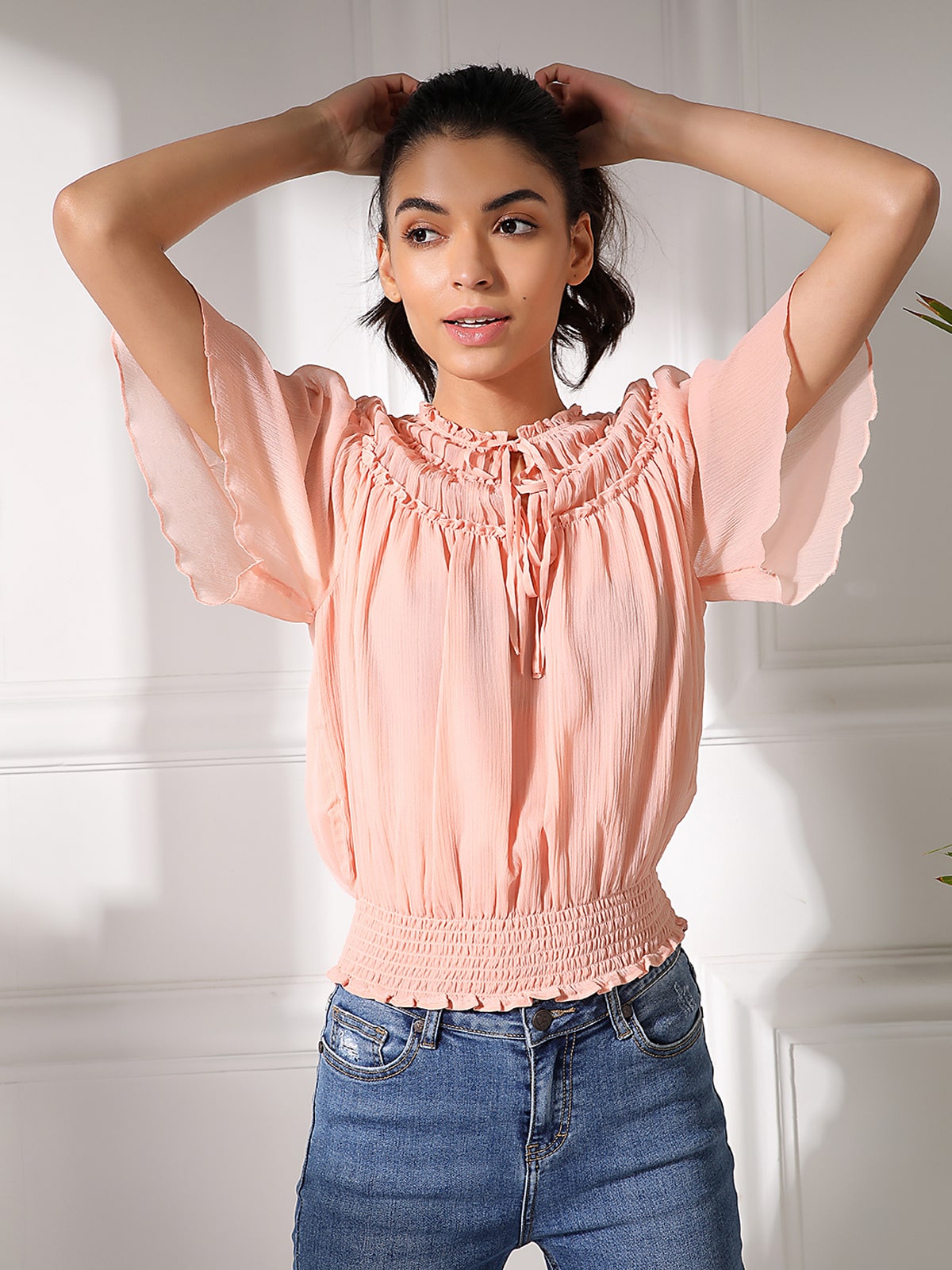 

Cover Story Women Solid Regular top - Pink