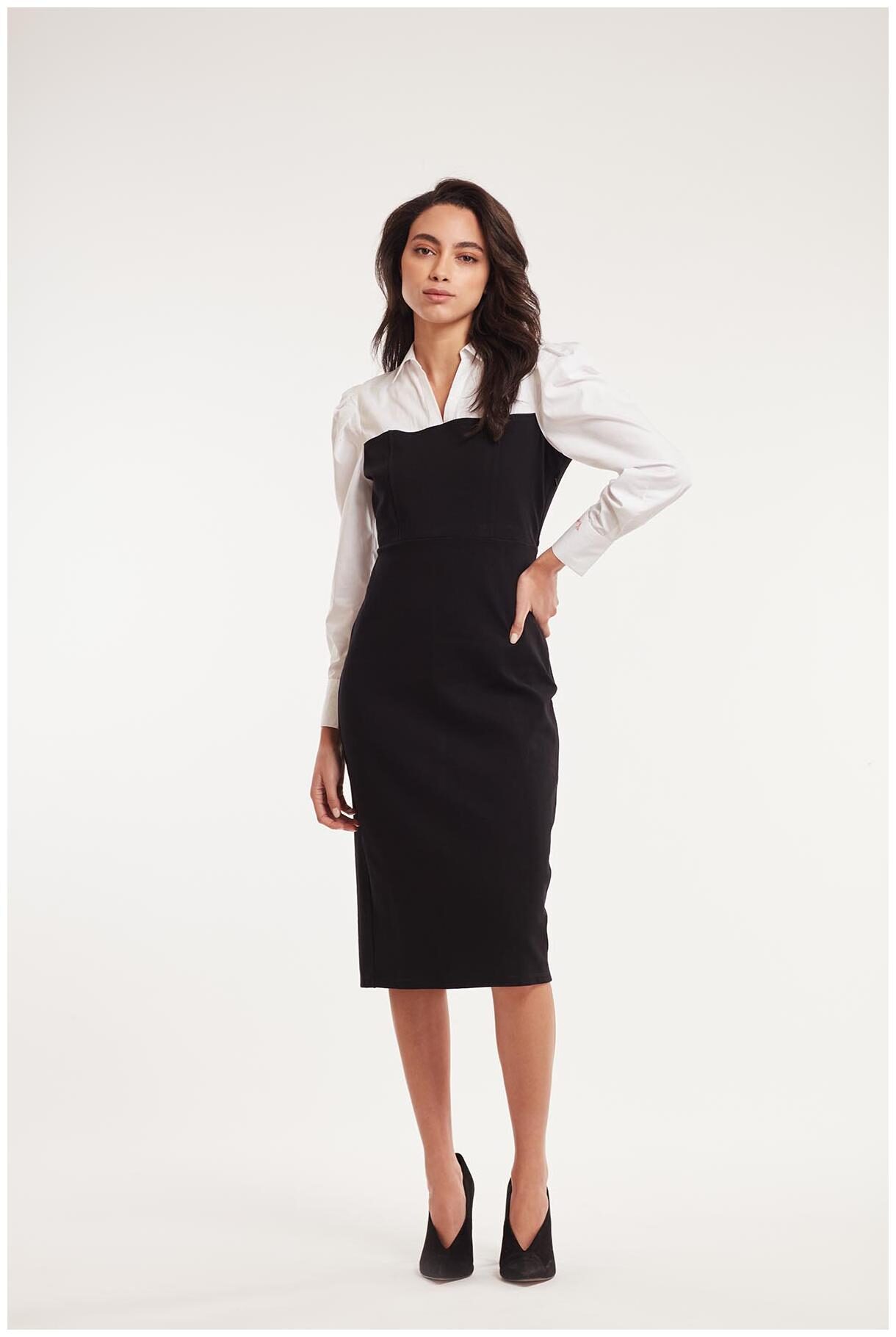 

Cover Story Black White Colorblocked Bodycon dress