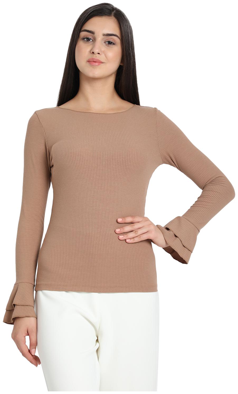 

Cover Story Women Solid Regular top - Beige