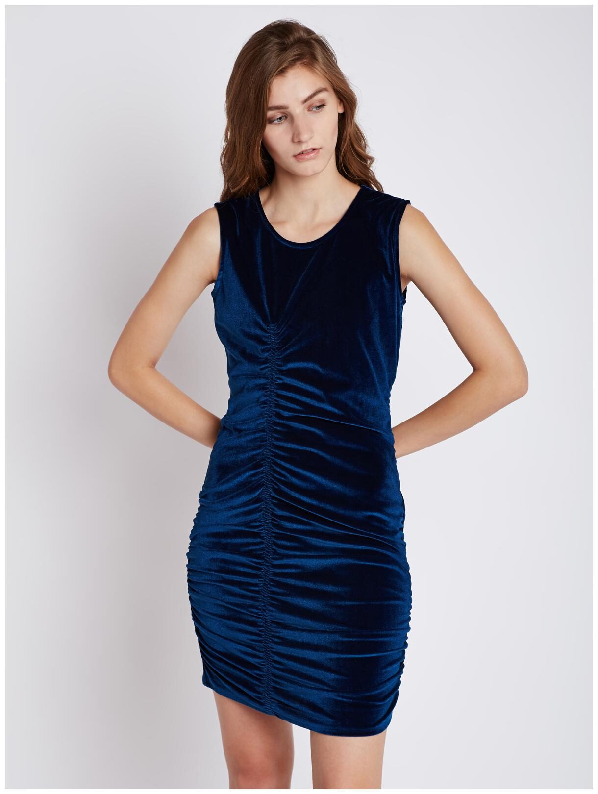 

Cover Story Blue Solid Pinafore dress