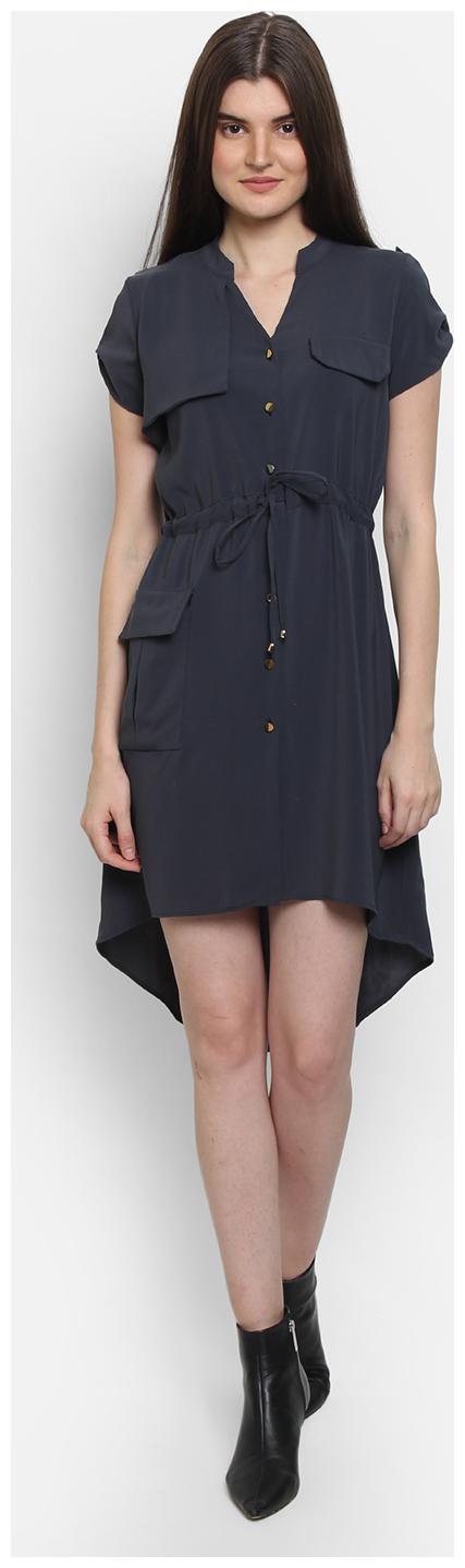 

Cover Story Blue Solid Shirt dress