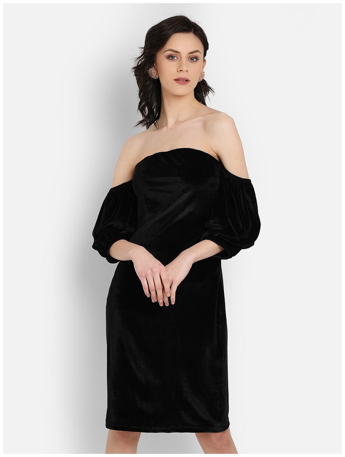 

Cover Story Black Solid Bodycon dress