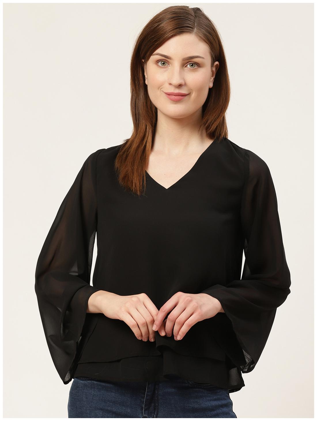 

Cover Story Women Solid Regular top - Black
