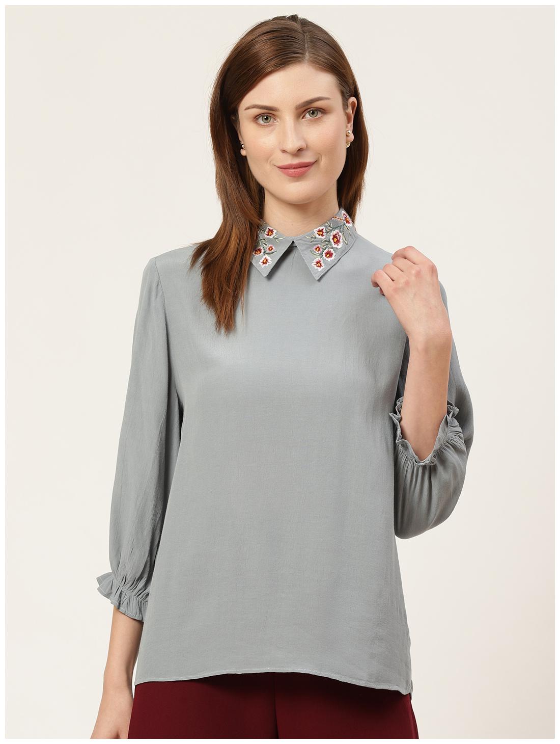 

Cover Story Women Solid Regular top - Grey