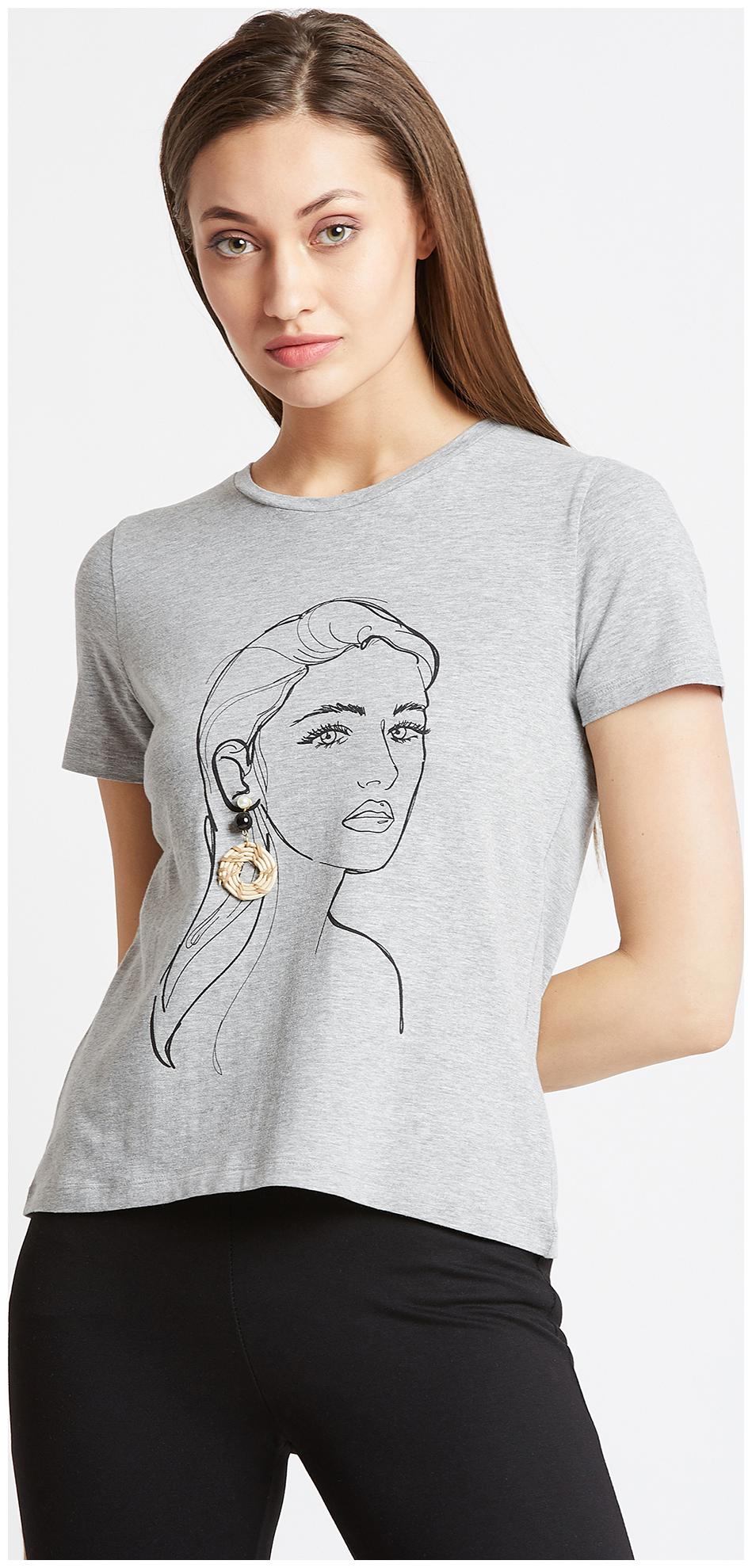 

Cover Story Women Grey Regular fit Round neck Cotton T shirt