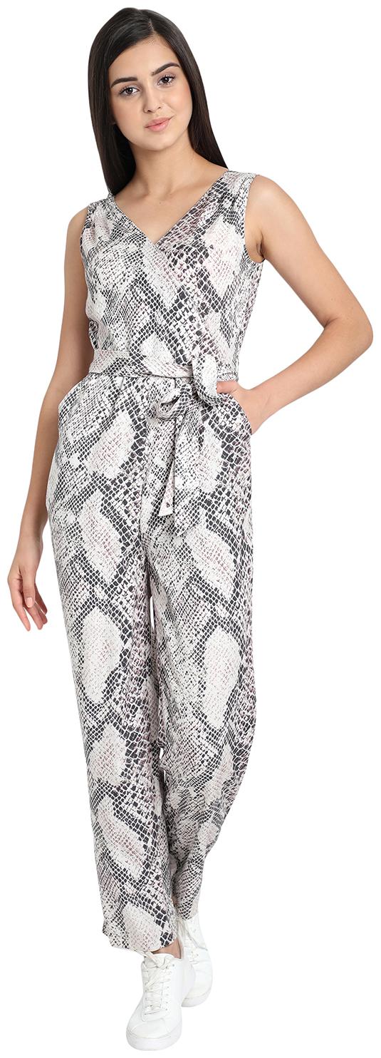 

Cover Story Printed Jumpsuit - Beige