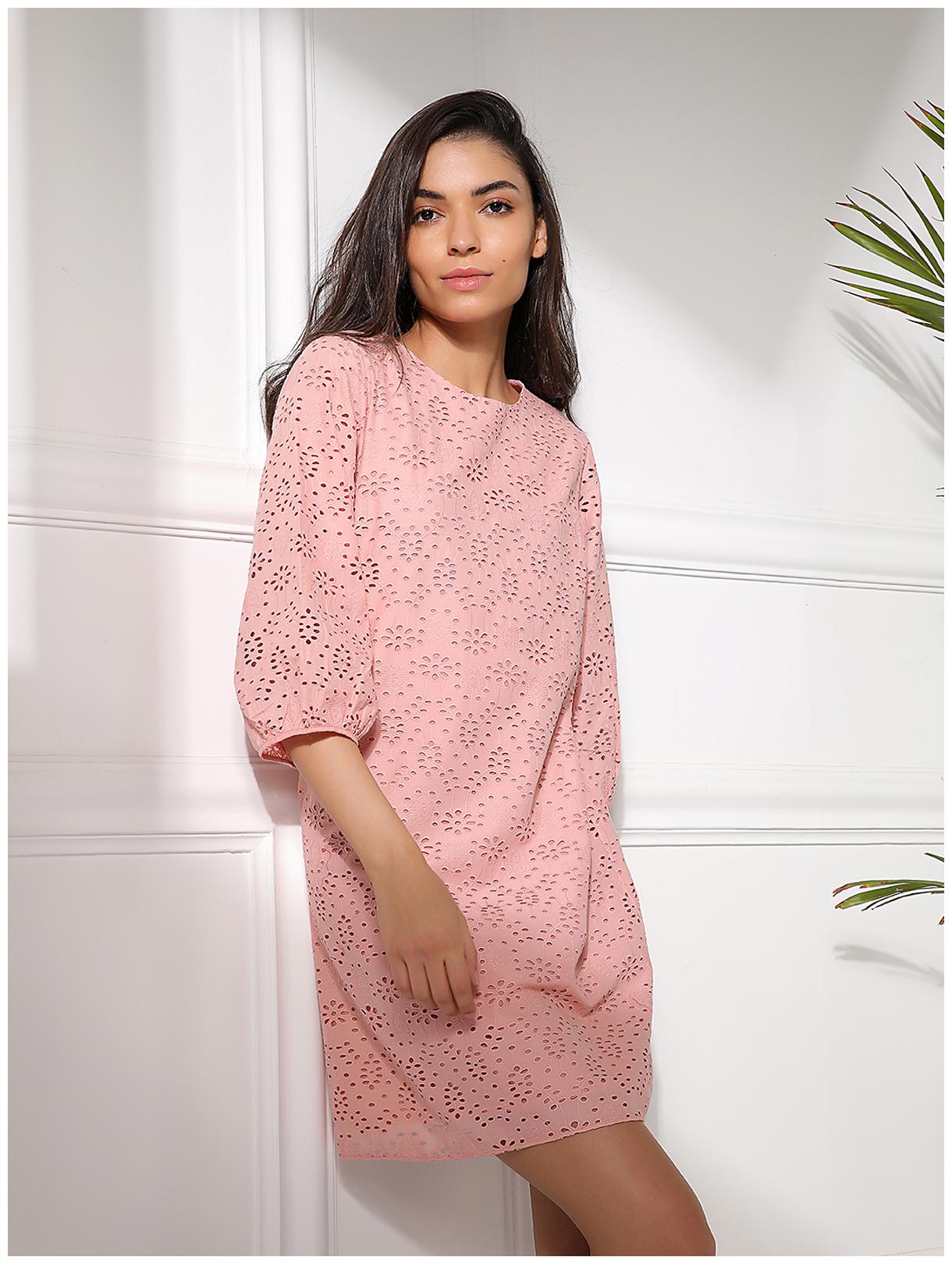

Cover Story Pink Self design Sheath dress