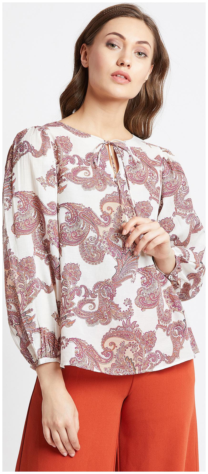 

Cover Story Women Printed Blouson top - White