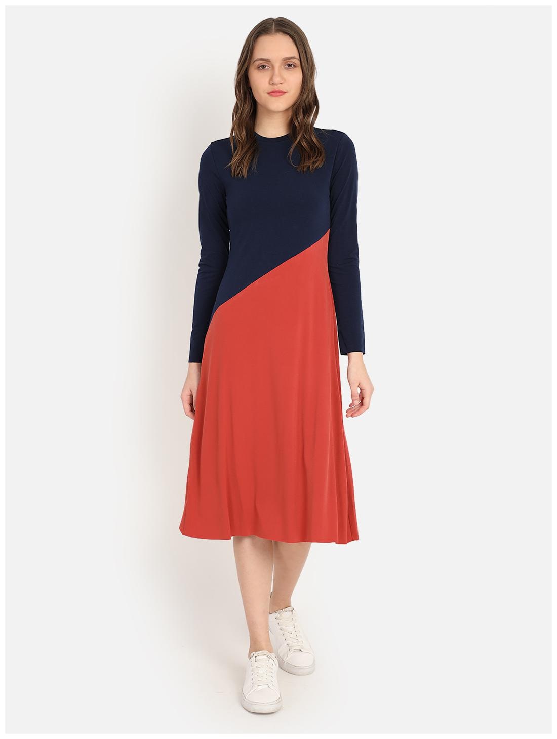 

Cover Story Blue Red Colorblocked Bodycon dress