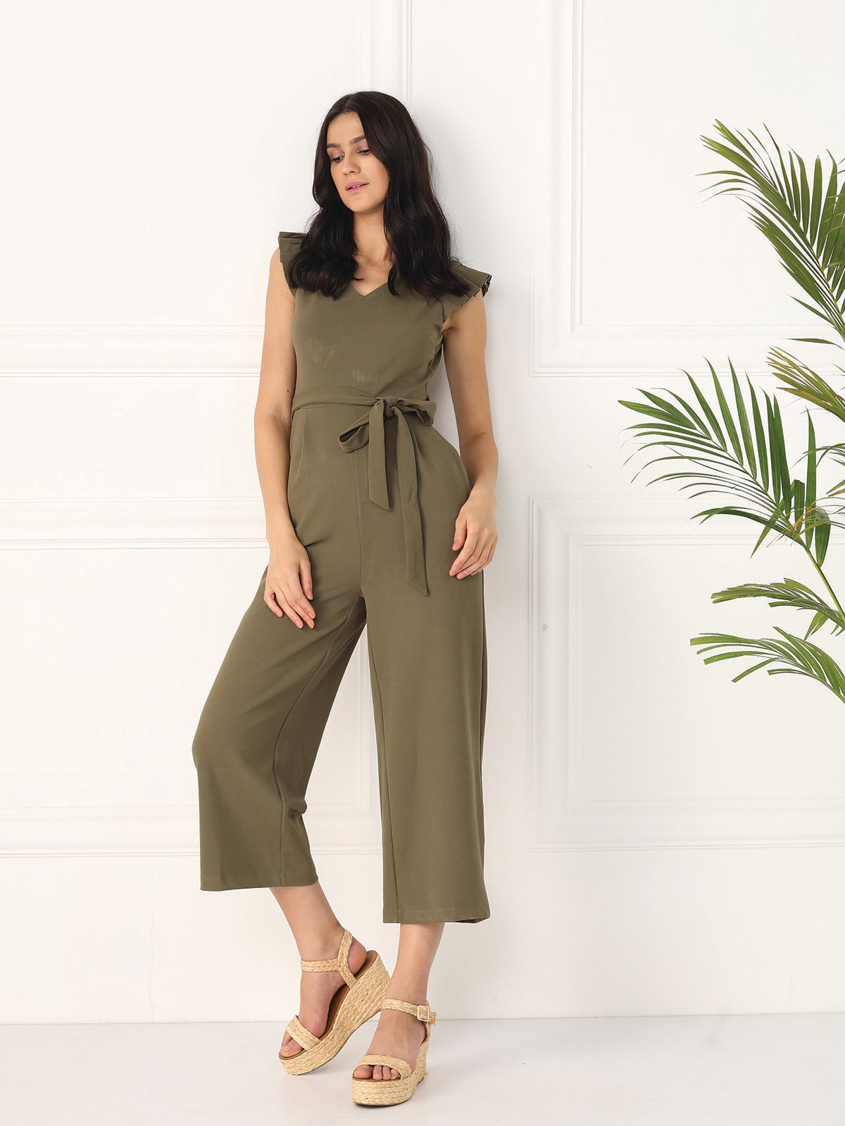 

Cover Story Solid Jumpsuit - Green