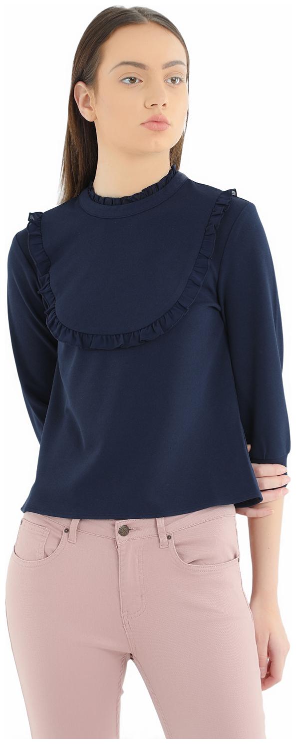 

Cover Story Women Solid Blouson top - Blue