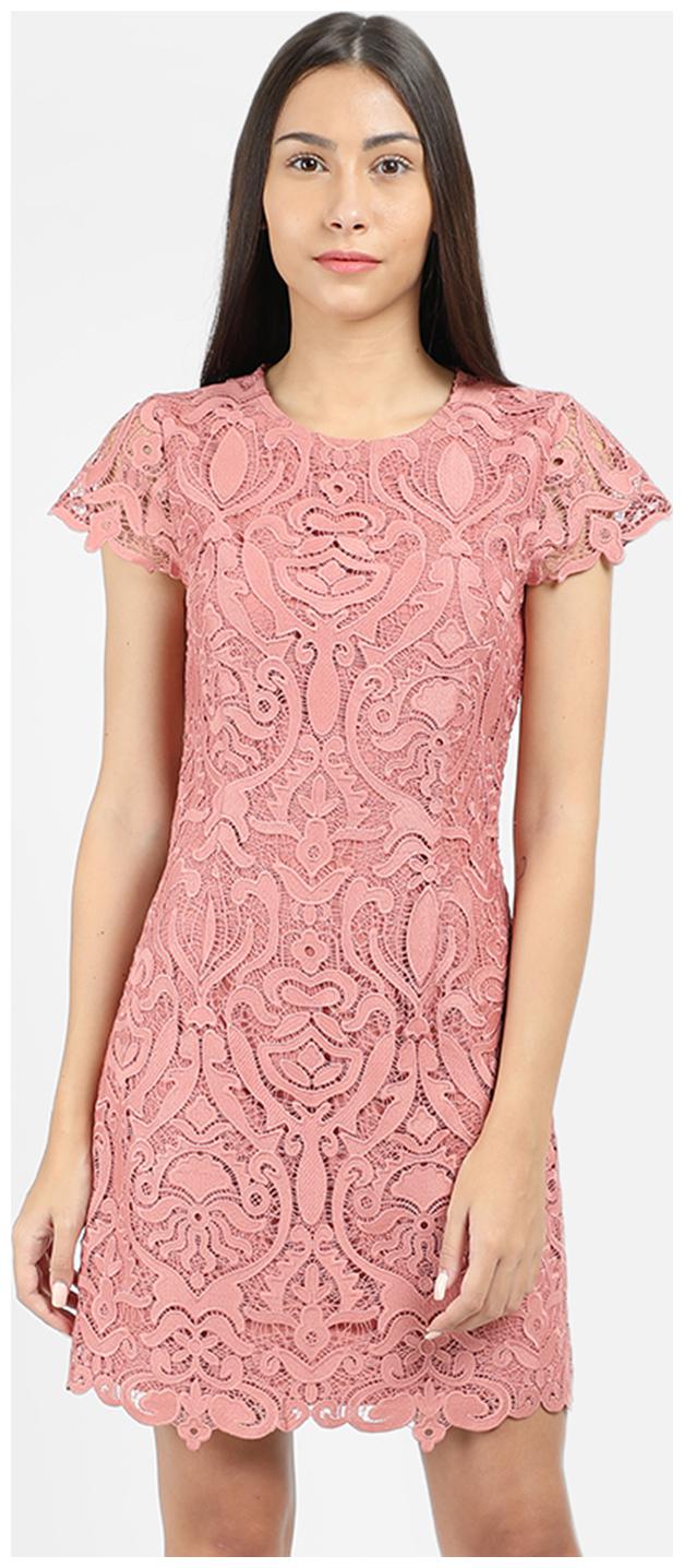 

Cover Story Pink Embroidered Bodycon dress