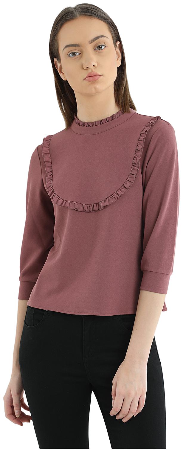 

Cover Story Women Solid Blouson top - Maroon
