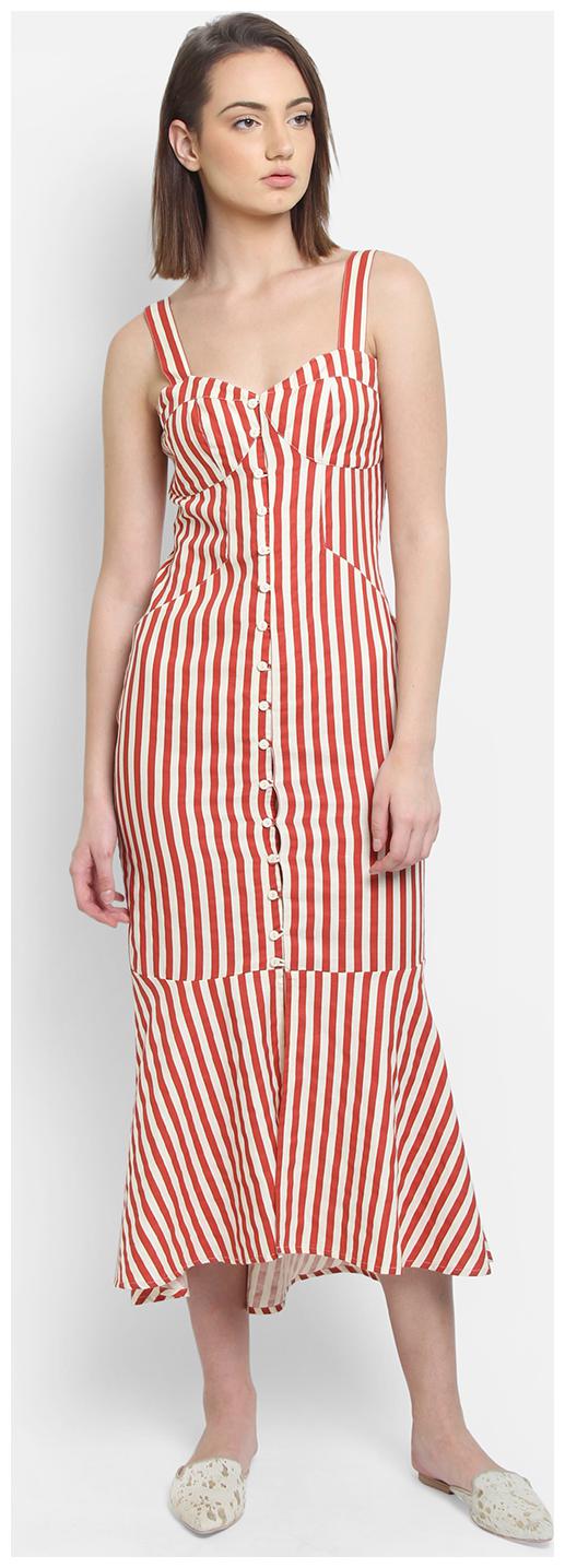 

Cover Story White Striped Maxi dress