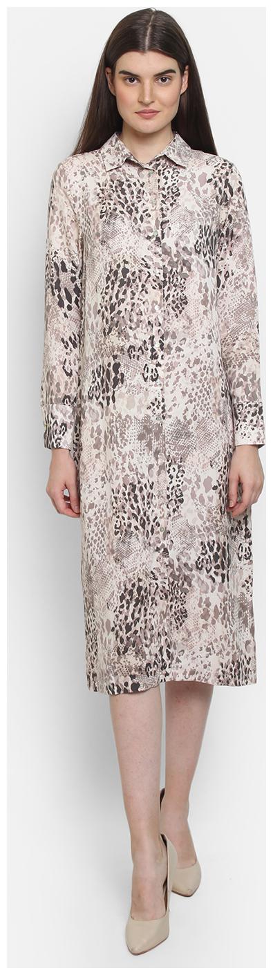 

Cover Story White Printed Shirt dress