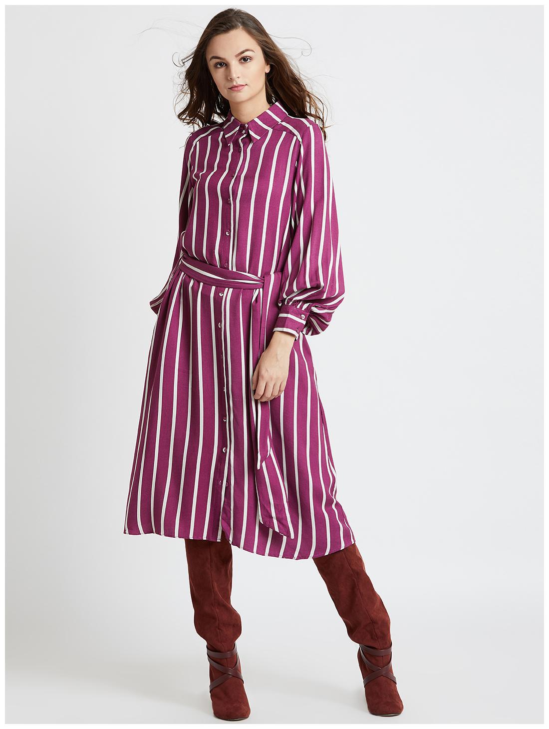 

Cover Story Purple Striped Shirt dress