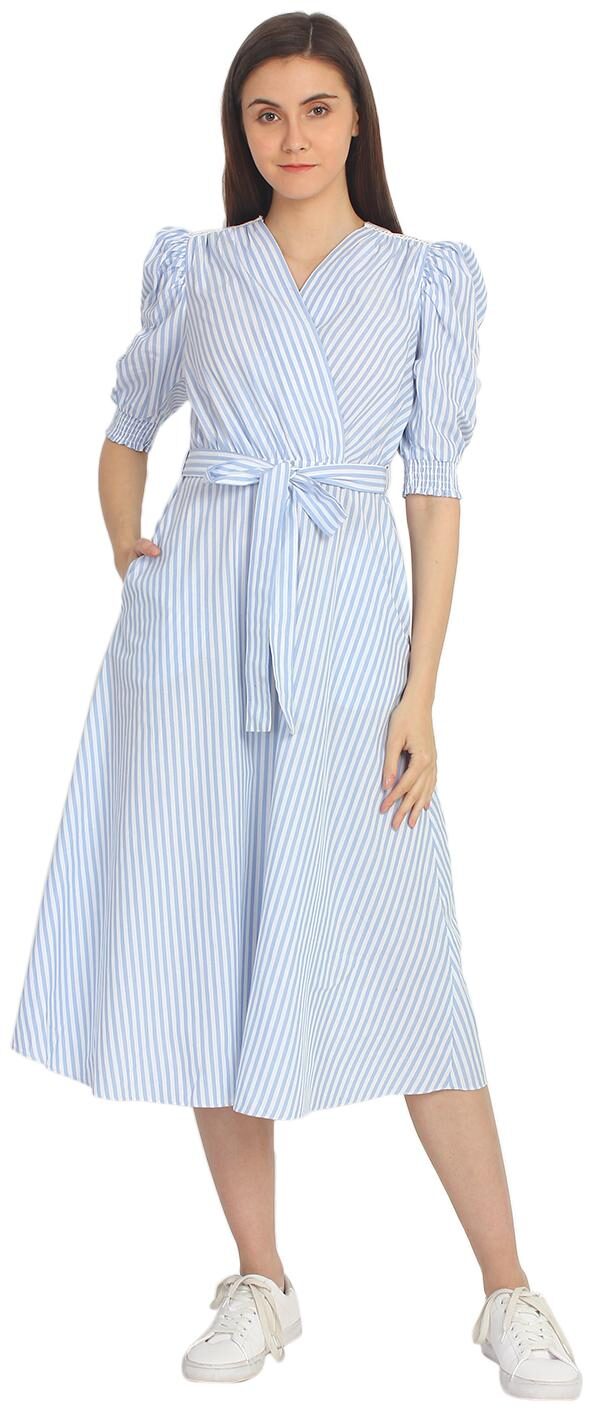 

Cover Story Blue Striped Bodycon dress