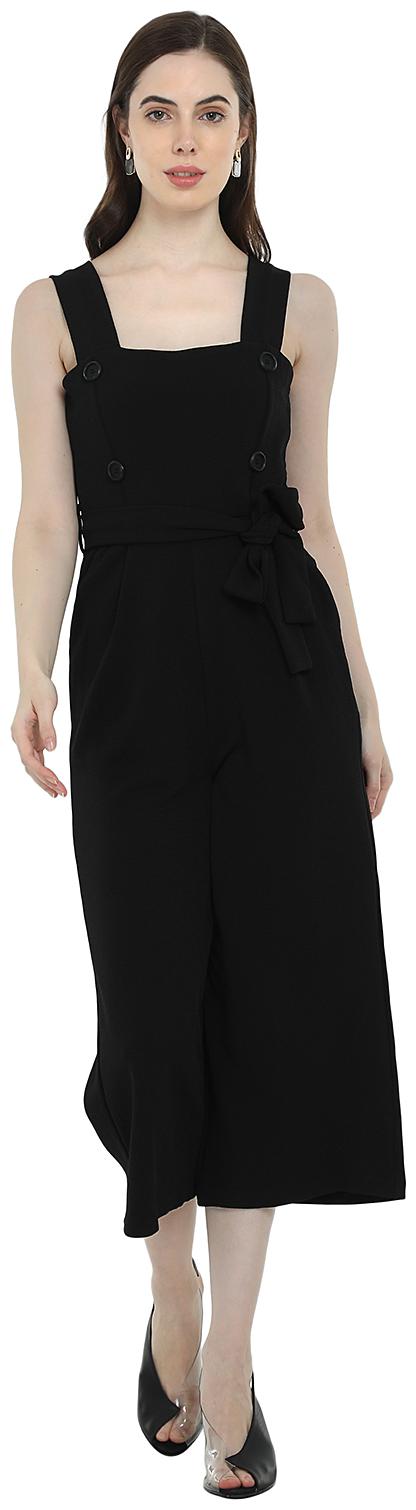 

Cover Story Solid Jumpsuit - Black