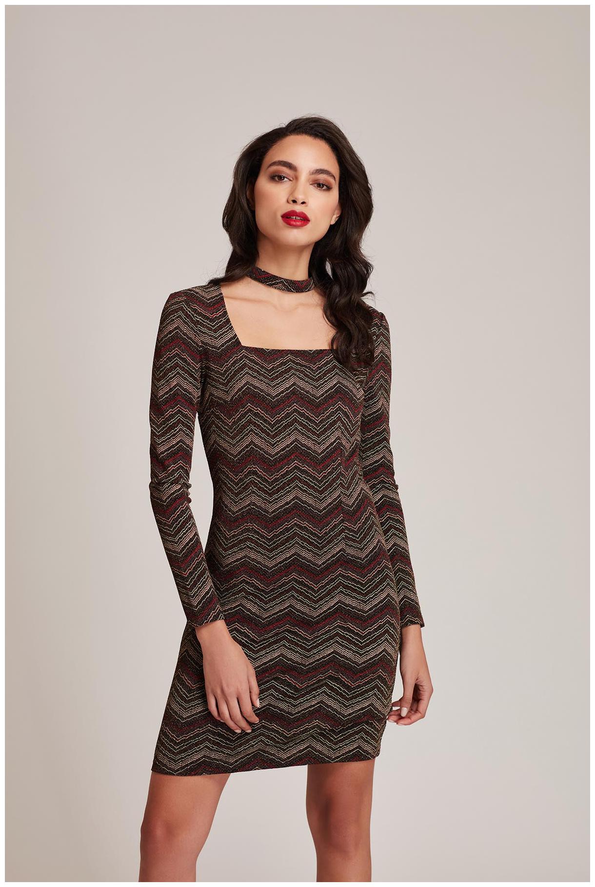 

Cover Story Brown Geometric Bodycon dress