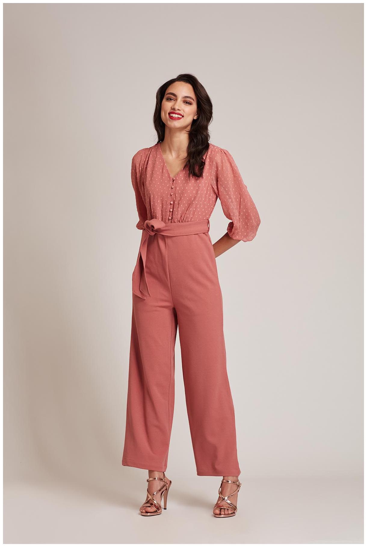 

Cover Story Women Polyester Solid Peach Jumpsuit