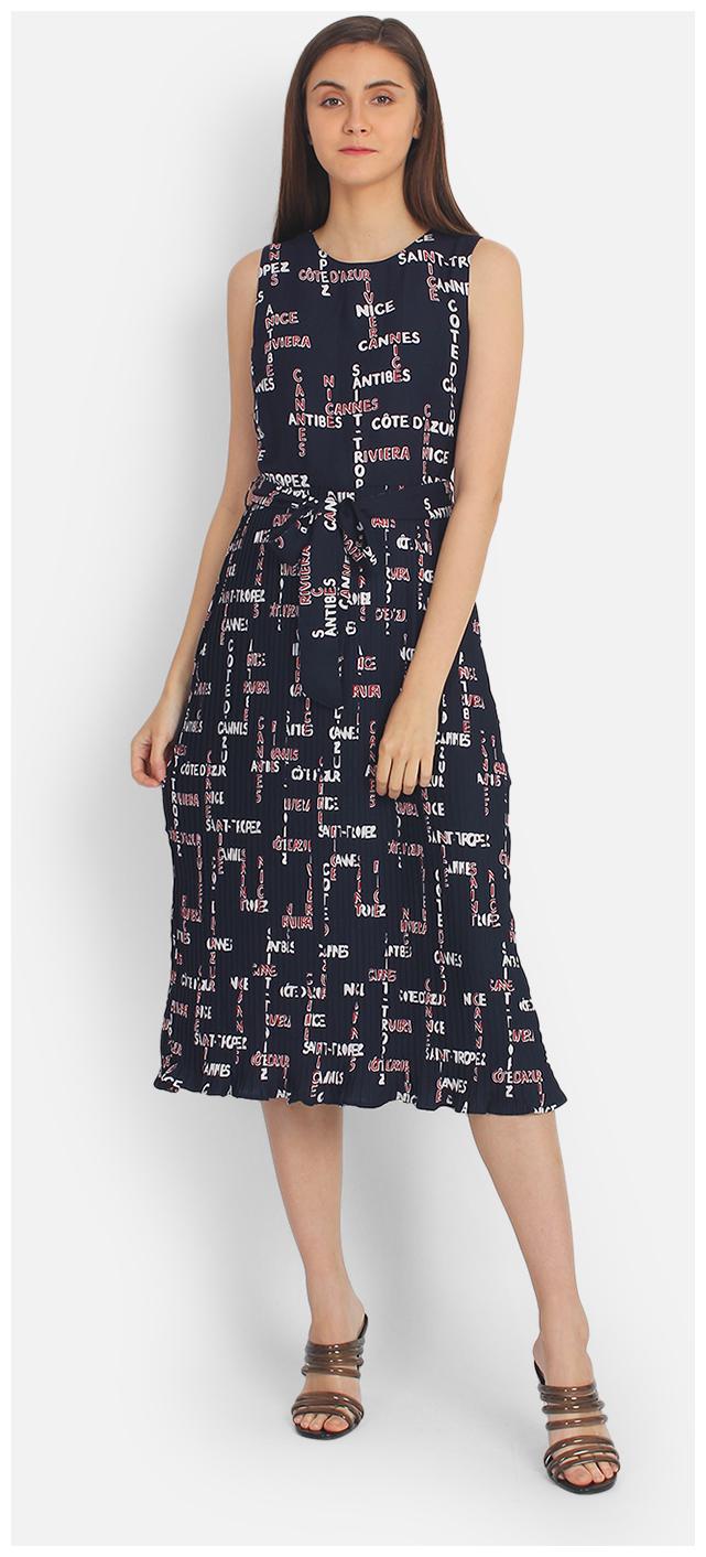 

Cover Story Printed Navy Blue Women Dress