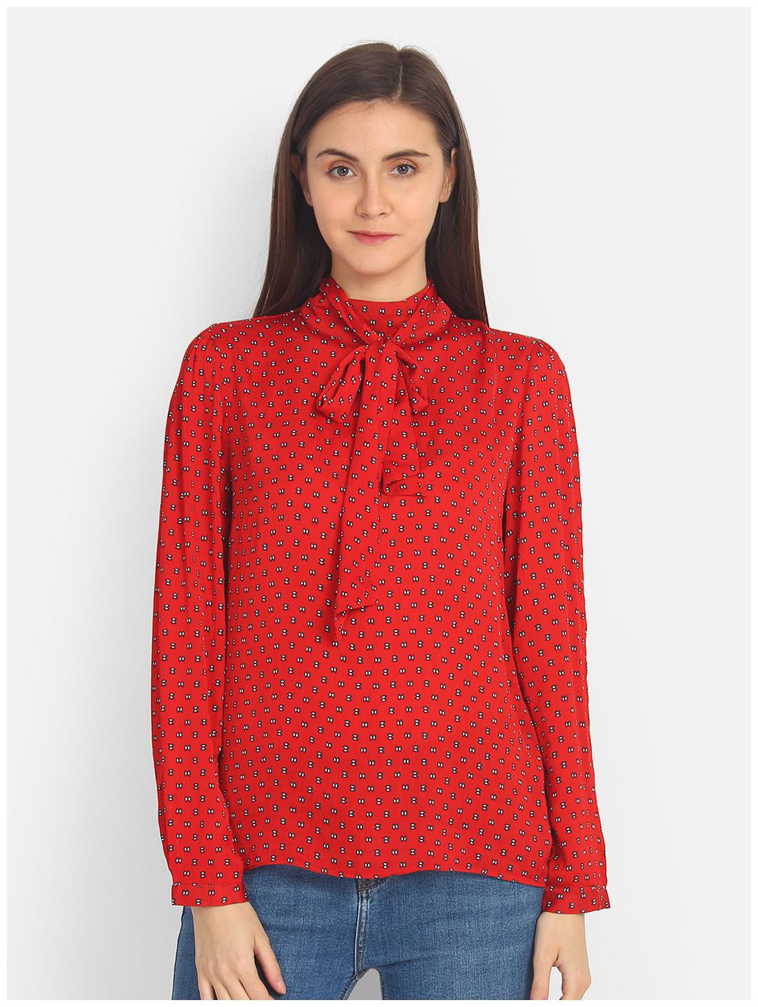 

Cover Story Women Printed Regular top - Red