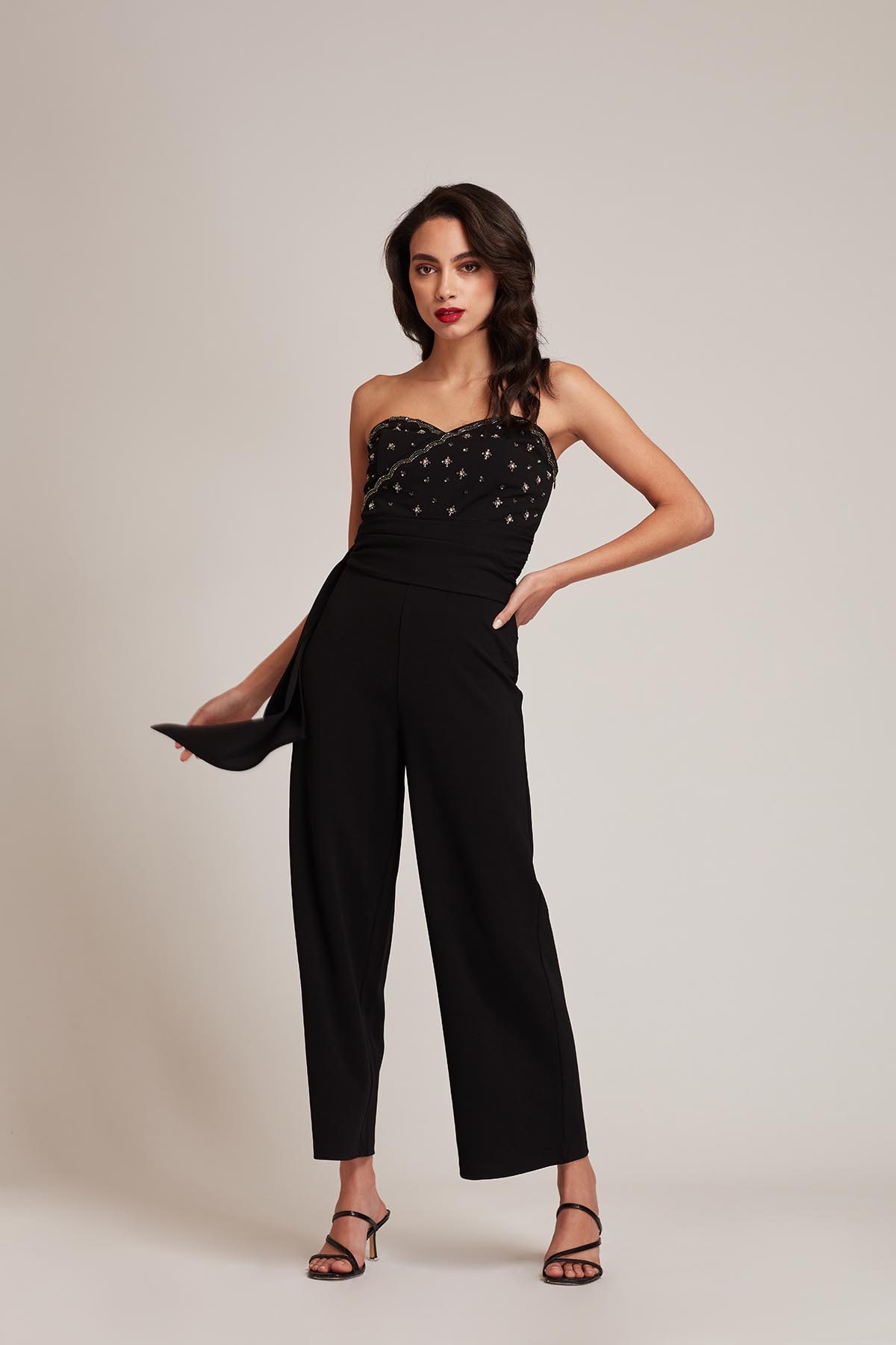 

Cover Story Embellished Jumpsuit - Black