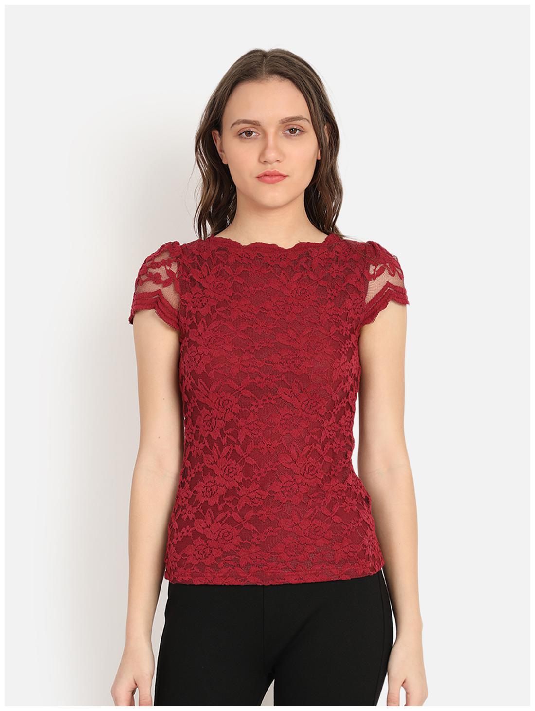 

Cover Story Women Floral Regular top - Maroon
