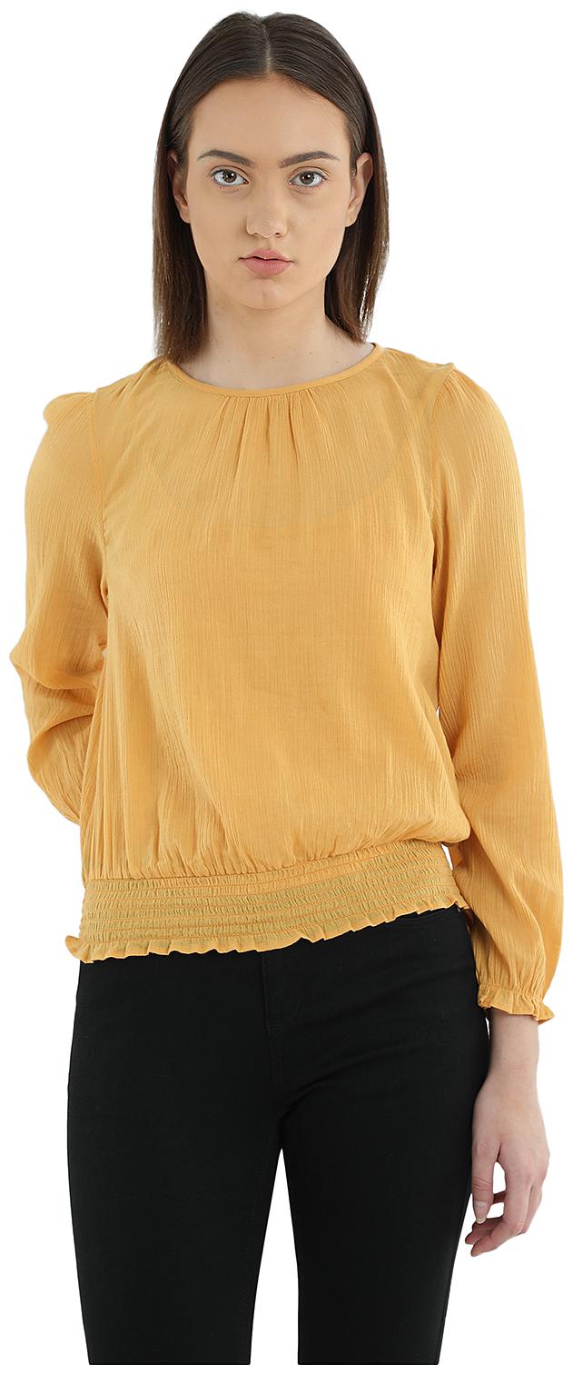 

Cover Story Women Solid Blouson top - Yellow