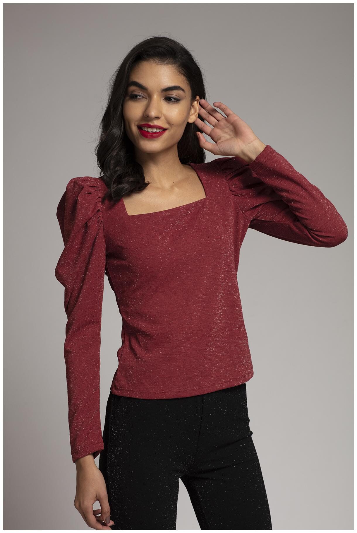 

Cover Story Women Wine Polyester Solid T Shirt