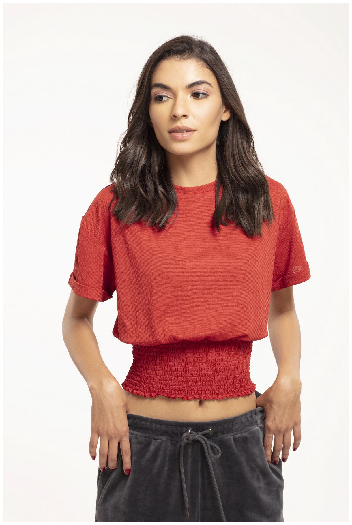 

Cover Story Women Red Regular fit Round neck Viscose rayon T shirt
