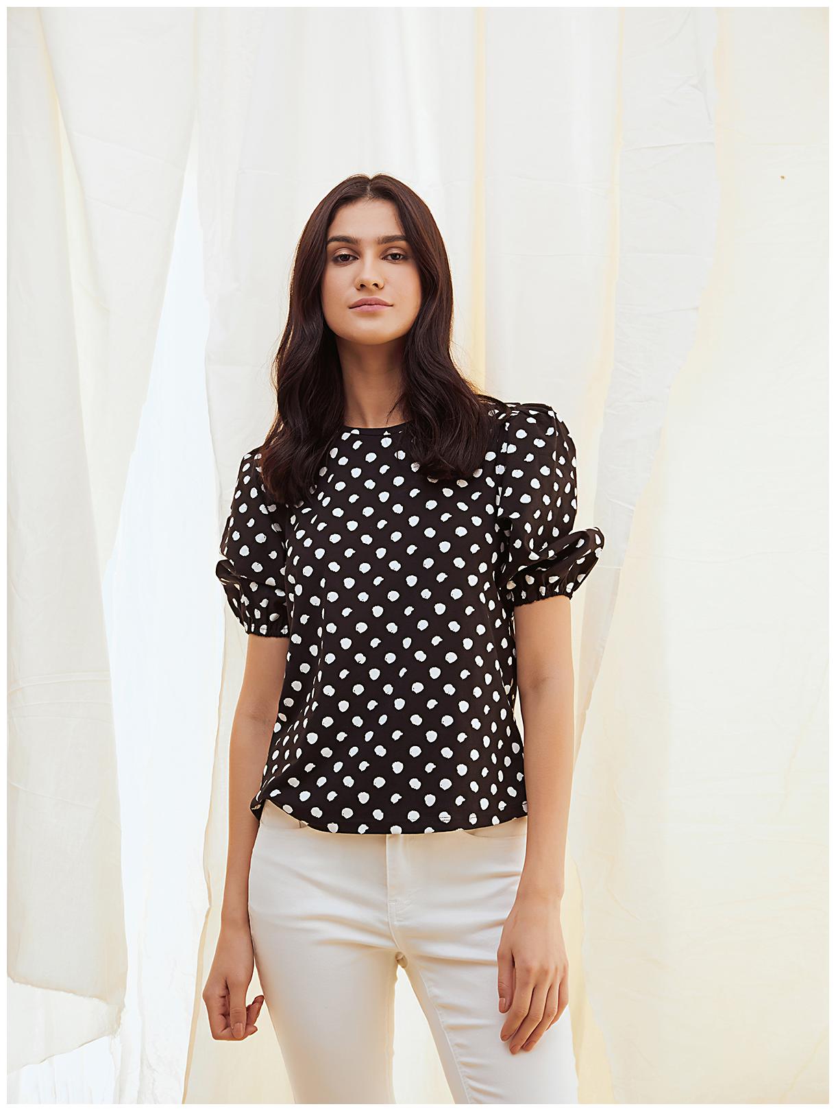 

Cover Story Women Polka dots Regular top - Black